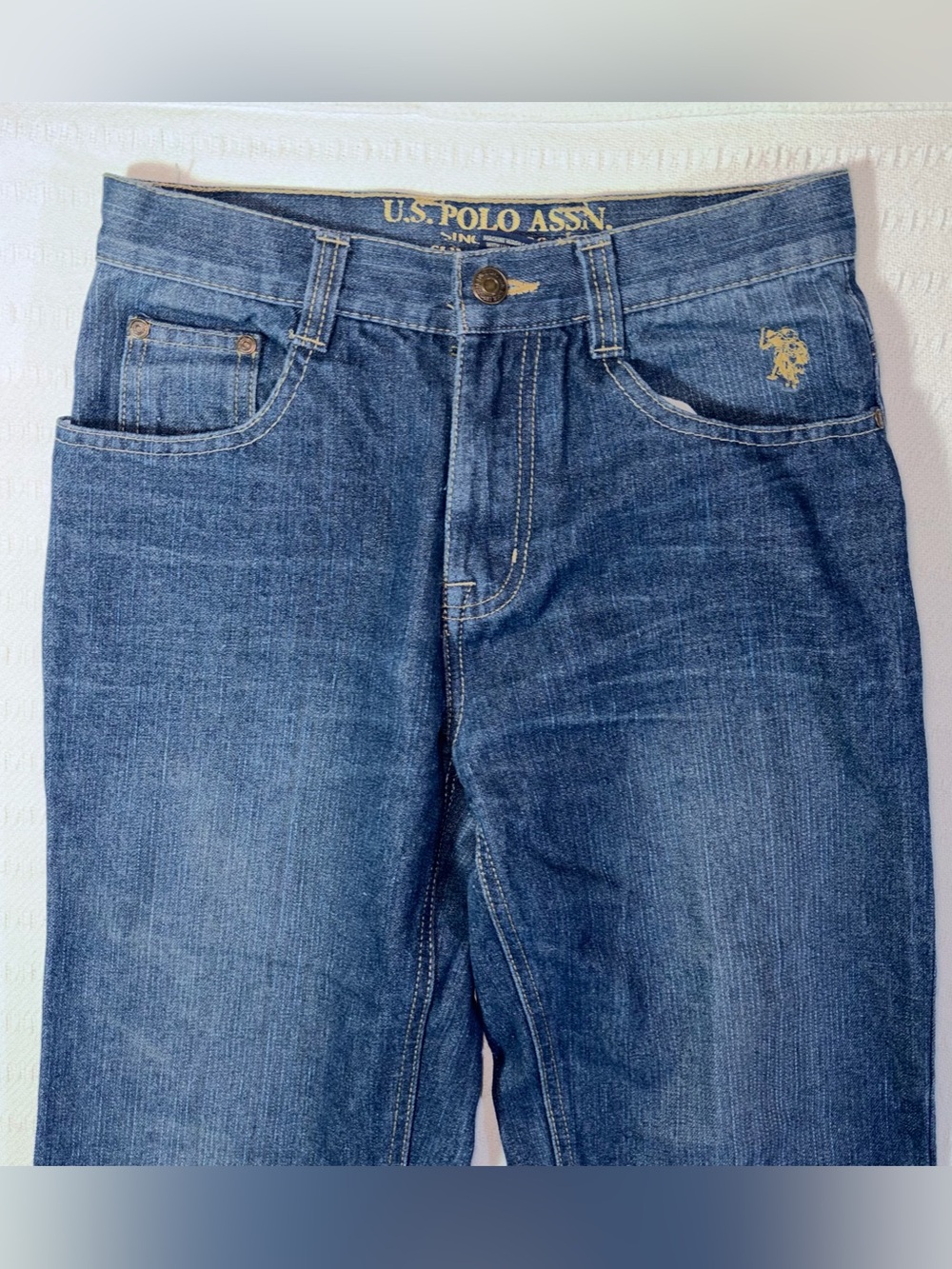 Vintage US Polo Assasin Embroidered High Rise Straight Jeans Size 26 Western - Picture 3 of 11
